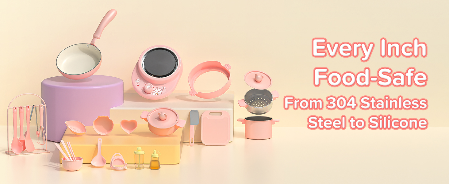 Kids cooking set real mini kitchen