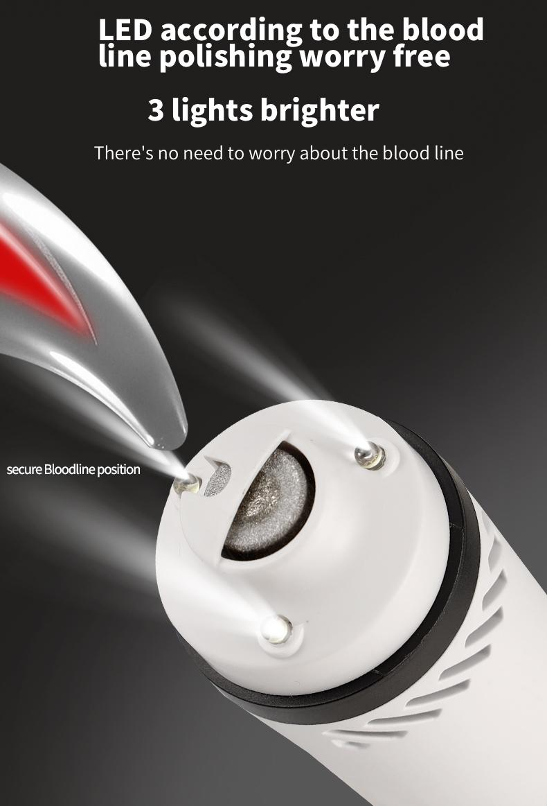 Electric pet nail grinder, USB charging, with LED light, vacuum nail trimmer, suitable for cats and dogs, pet home safety beauty tools