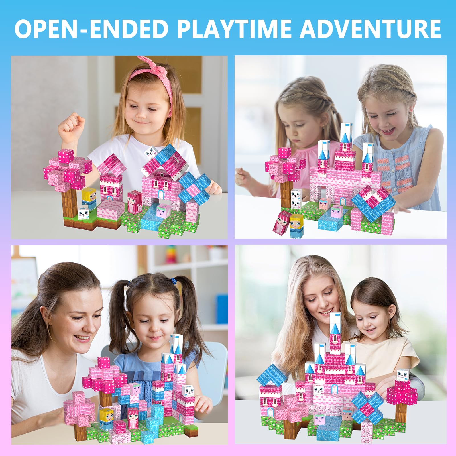 🏗️ Minecraft‑Style Pixel World | 3D Magnetic Blocks Building Set