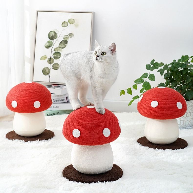 Red Mushroom Standing Cat Scratching Post