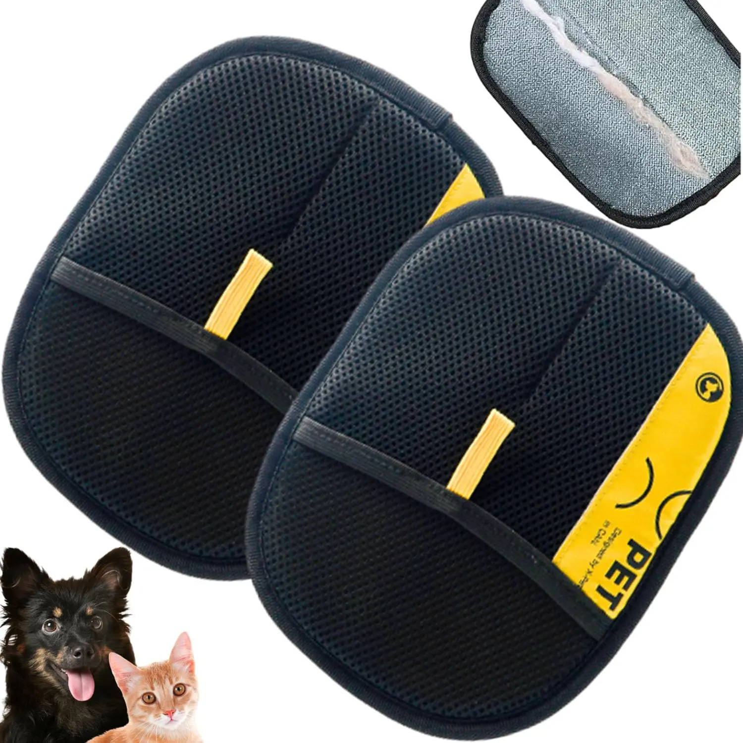 Pet Hair Remover Gloves-Electrostatic Two, Way!Brush, Reusable Cat & Dog Fur Cleaner