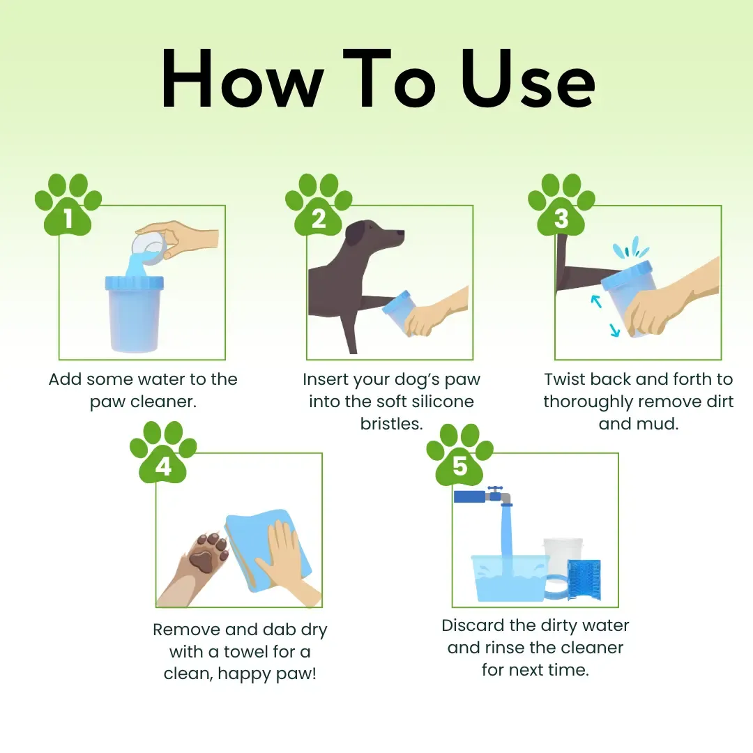 Portable Dog Paw Washer and Cleaner, Muddy Paws Easy Cleaning Cup - Green