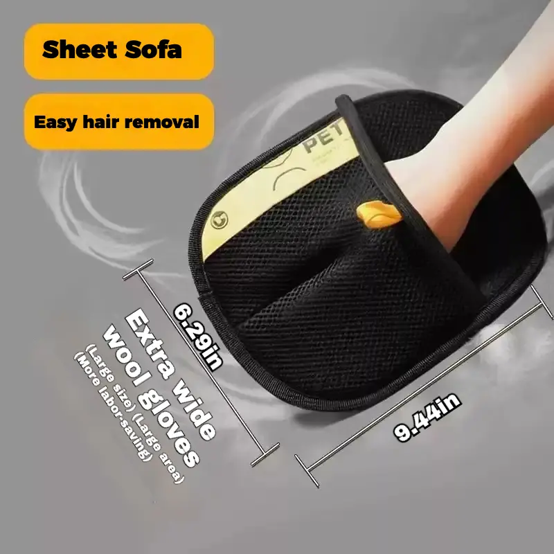 Pet Hair Remover Gloves-Electrostatic Two, Way!Brush, Reusable Cat & Dog Fur Cleaner