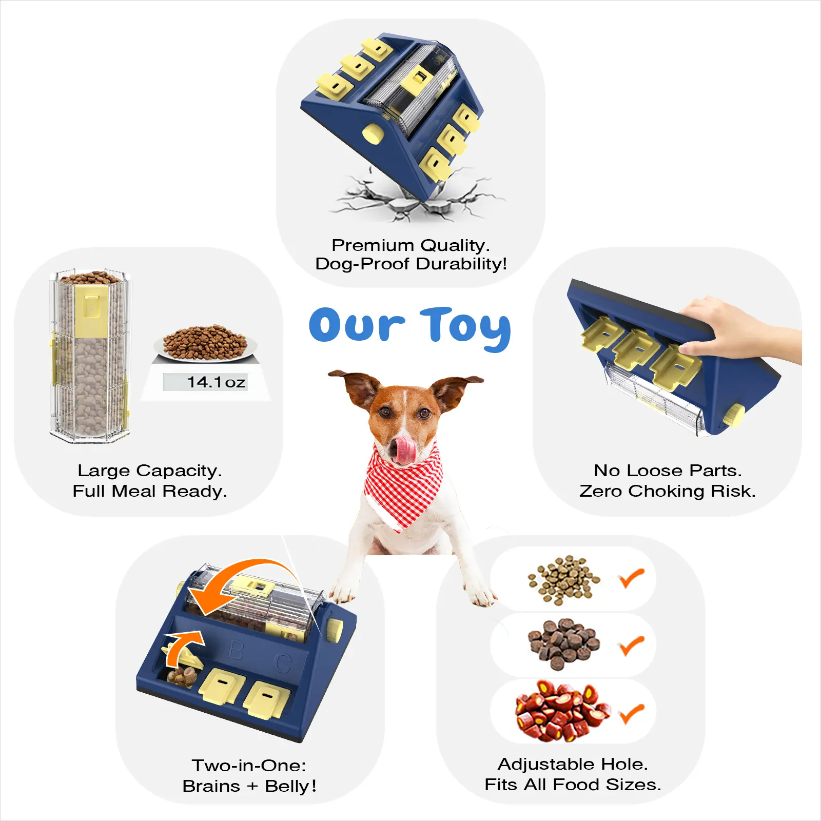 Treat Puzzles For Aggressive Chewers, Dogs' Mental Stimulation Food Slow Dispenser Toy