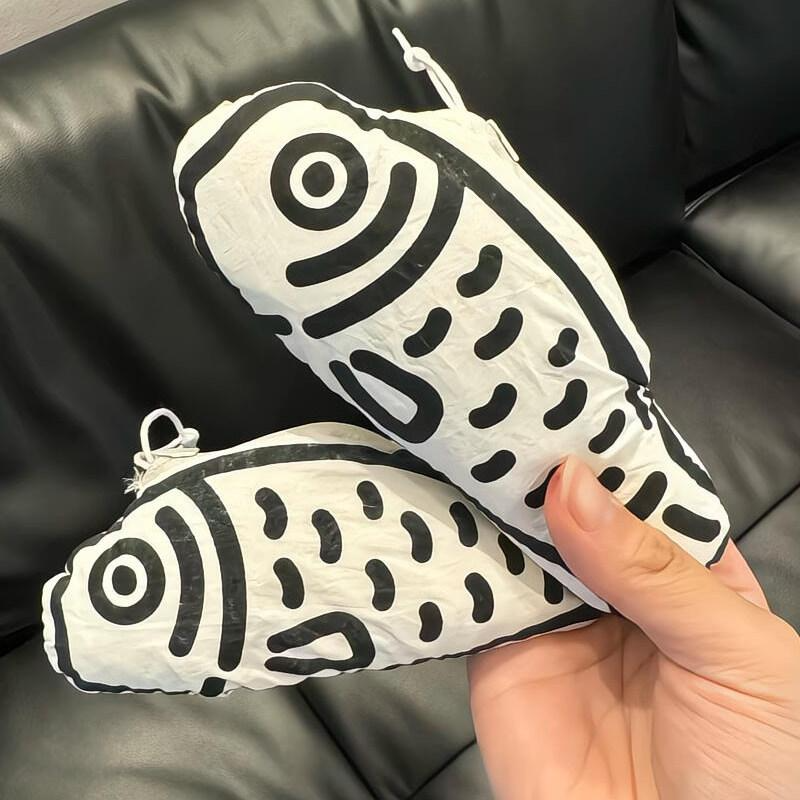 Pocket Fish Foldable Reusable Shopping Bag, Compact Pendant Tote, Lightweight Nylon Grocery Bag