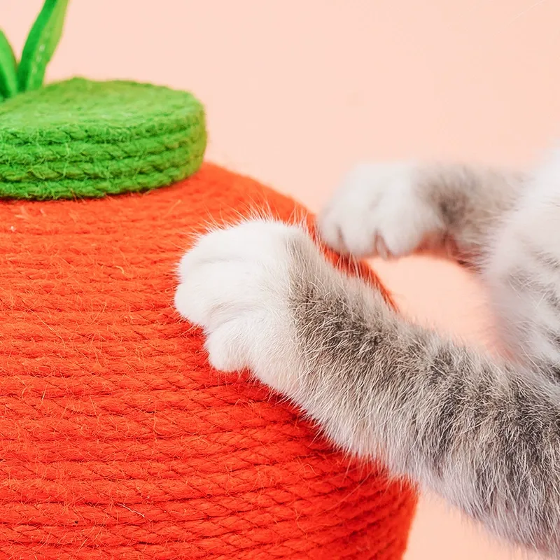 Vertical Carrot Cat Climbing Frame with Hemp Mat and Scratch Sharpening Post