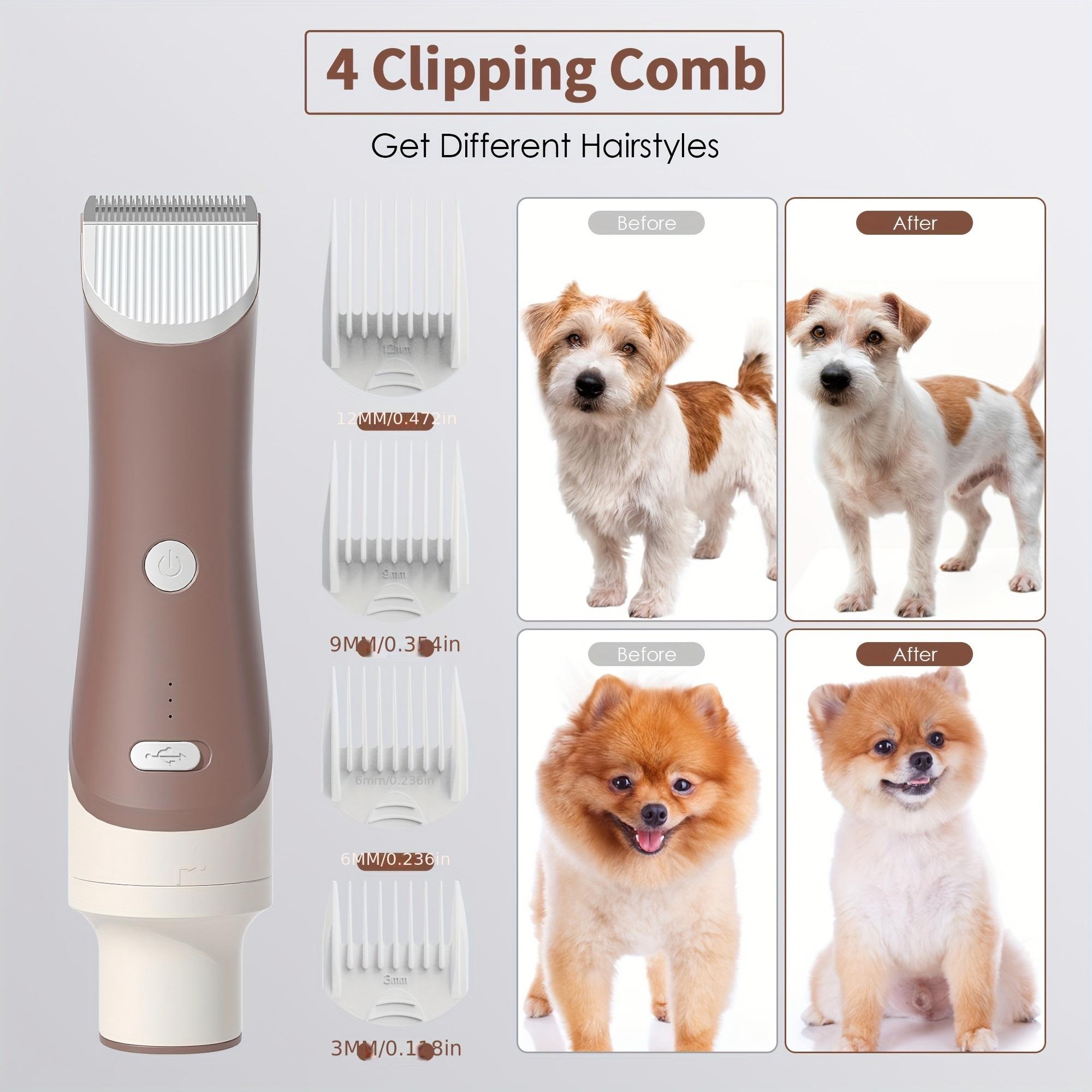 Dog Grooming Kit, 1.3L Pet Grooming Vacuum for Dog Hair Remover with Low noise, Professional Pet Grooming Kit with 6 Grooming Tools & 4 Combs for Various Pets