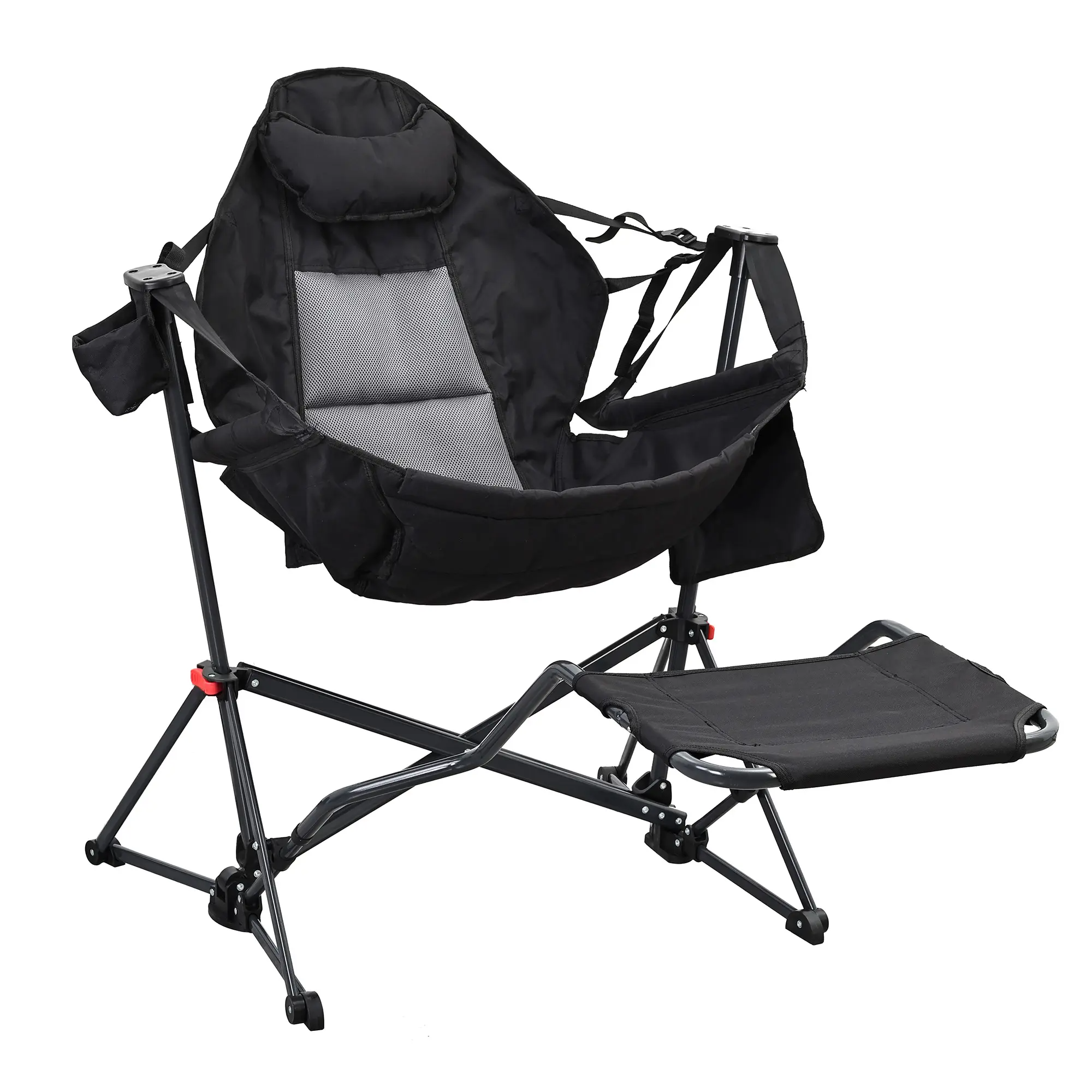 Hammock-Style Rocking Camping Chair with Footrest