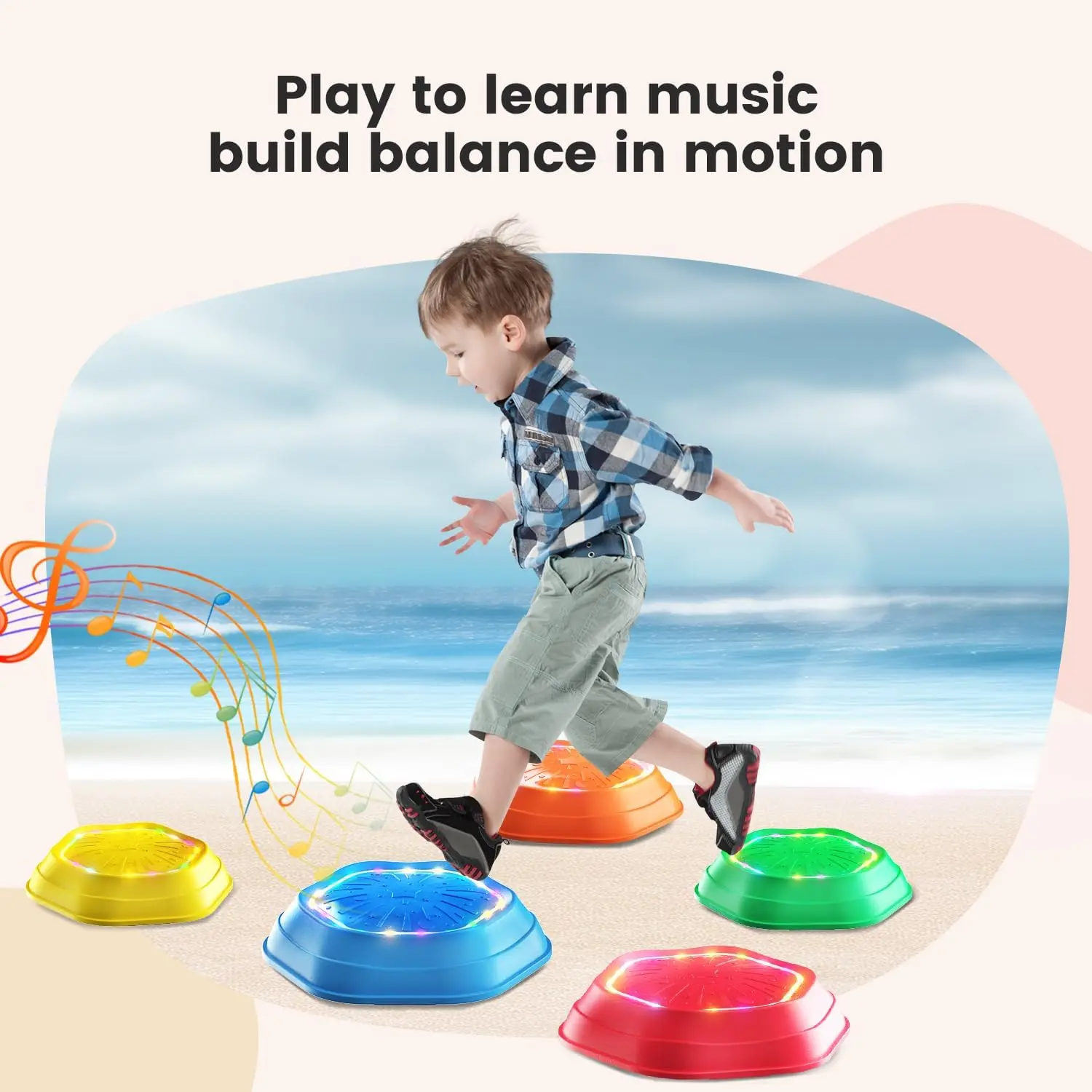Non-Slip Music & Light Up 5 Pcs Stepping Stones