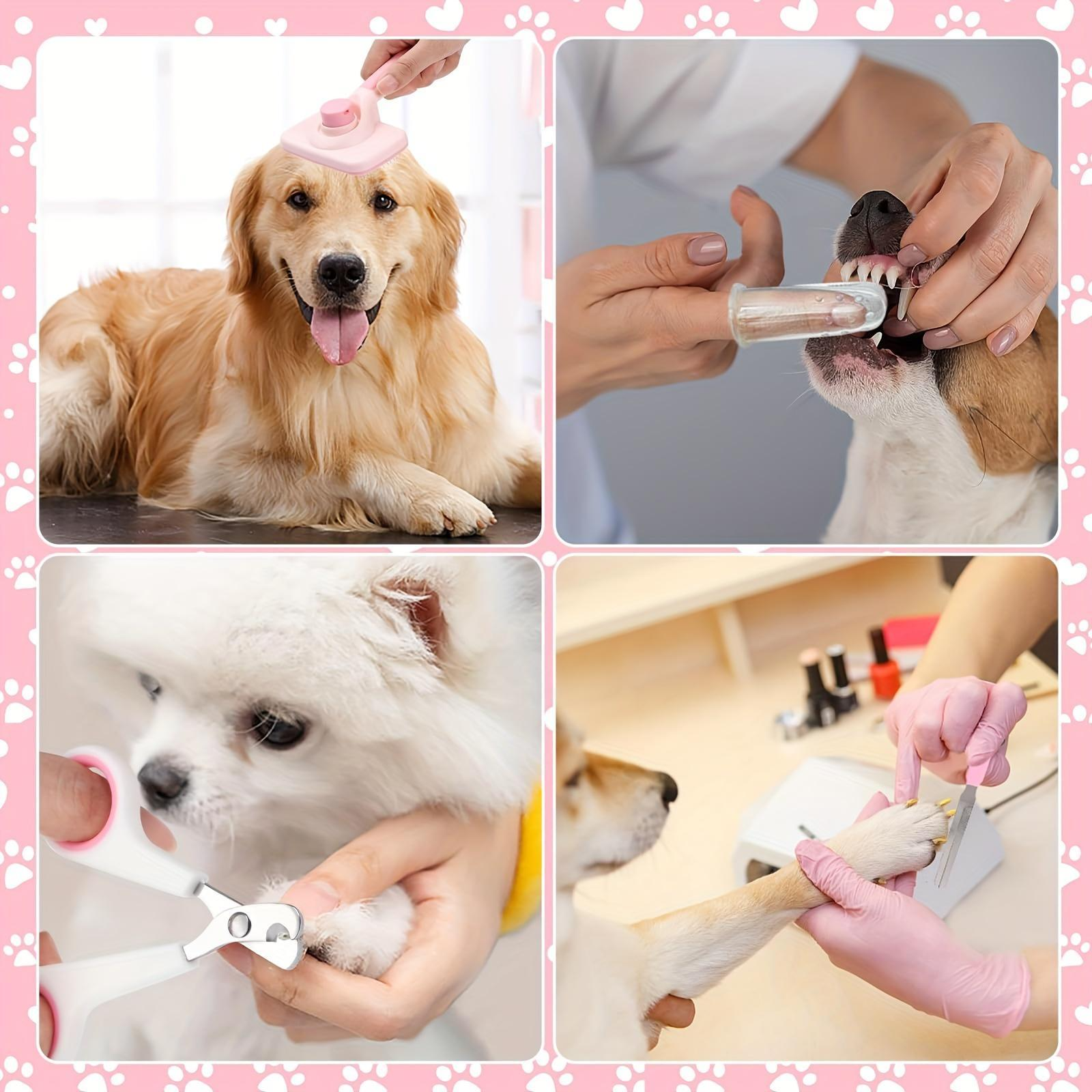 Summer Pet Grooming Tool Set (8 Counts), Hair Grooming and Oral Hygiene Tools