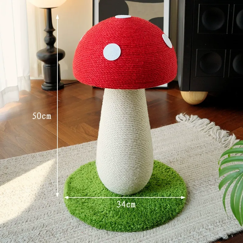 Red Mushroom Standing Cat Scratching Post
