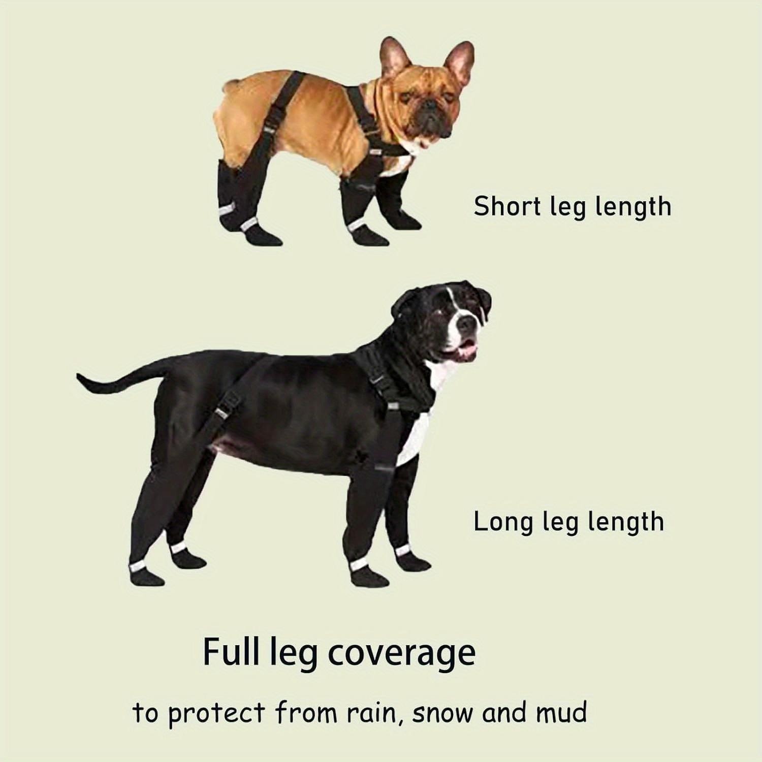 Waterproof & Anti-Slip Dog Suspender Boots with Adjustable Straps & Buckles - Winter Warmth, Snow & Ice Protection, Secure Fit for Safe Winter Adventures, Cold Weather Protection, Snug Fit Design, Weatherresistant Material, Sturdy Construction