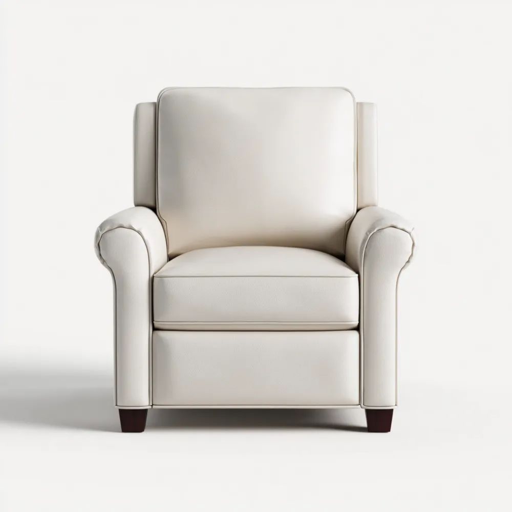 Poltrona in Pelle 90x90x100 cm – Bianco – Design Classico