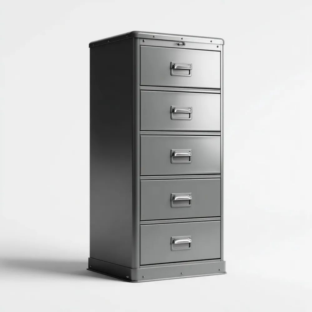 Armadio archivio metallo 5 cassetti 180x60x40 cm - Grigio