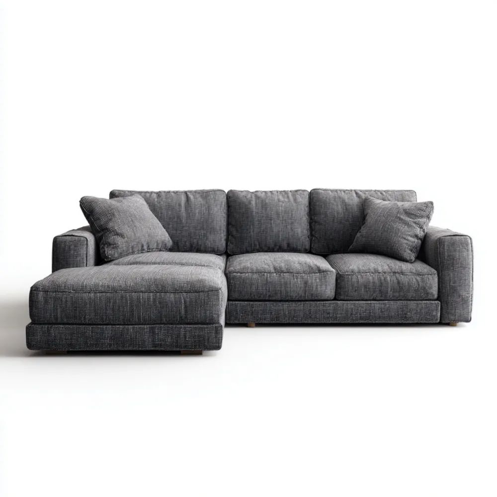 Divano angolare tessuto Grigio 200x90x75 cm - Design moderno