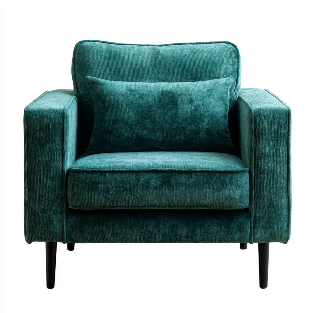 Poltrona in velluto 90x80x75 cm – Verde – Design moderno