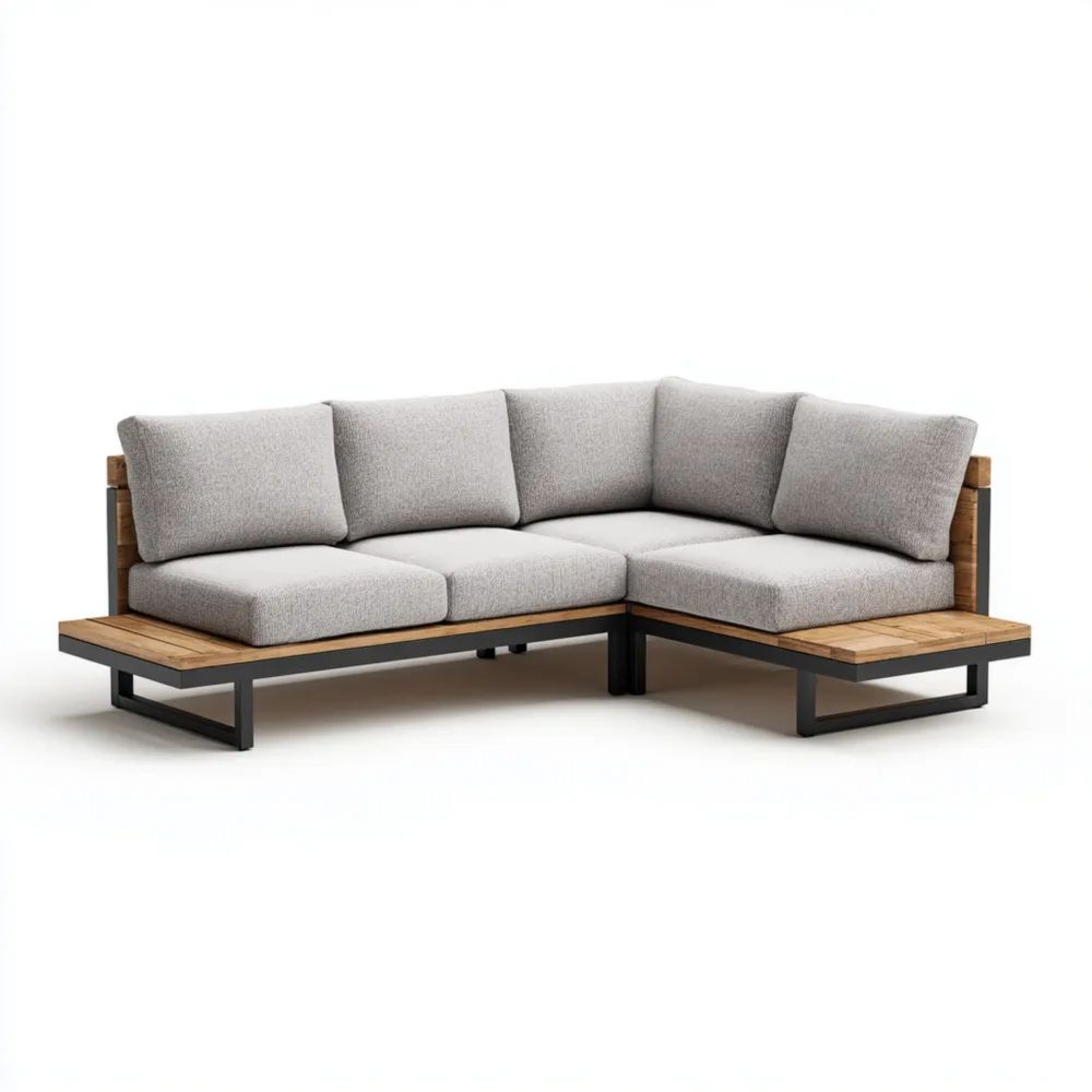 Divano angolare da esterno 250x85x70 cm - Grigio - Design moderno