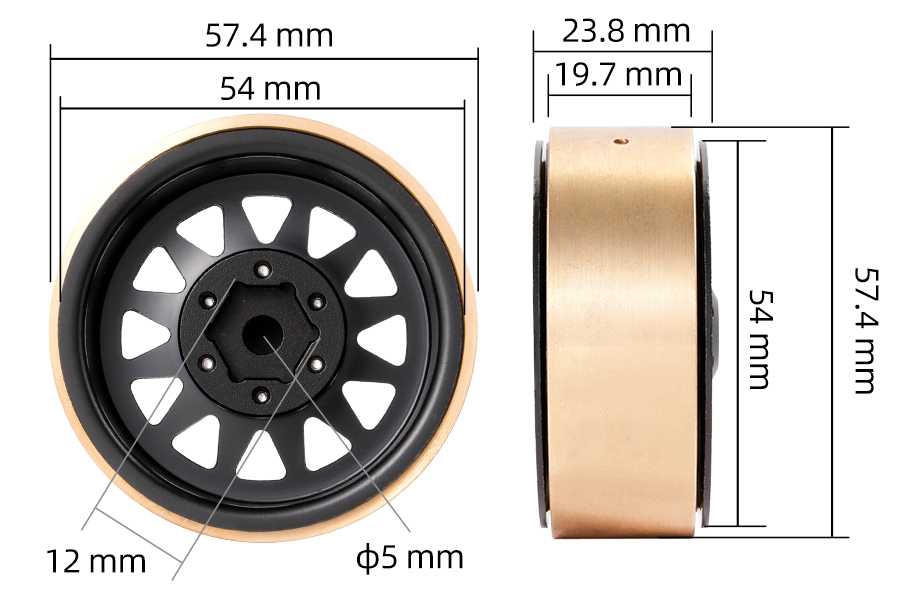 BATRAZZI 1.9” Steelie Beadlock Wheels (2pcs)