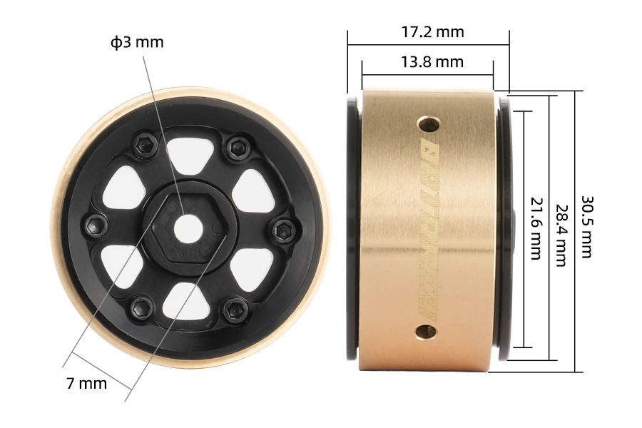 BATRAZZI 1.0” Rogue Beadlock Wheels Black (2pcs)