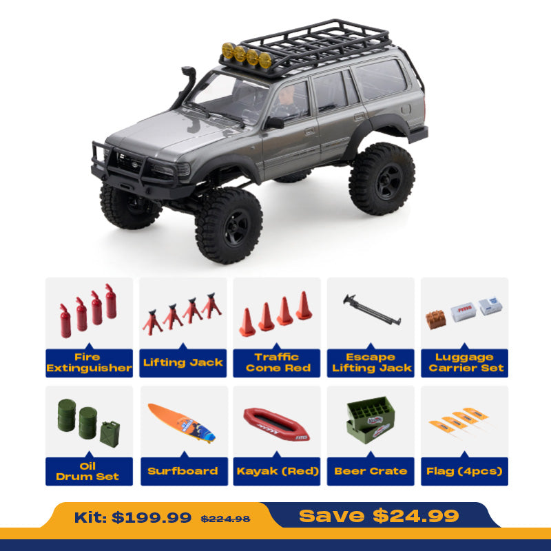 1:18 LC80 RC Land Cruiser Crawler | 2-Speed & Lights – FMS Hobby