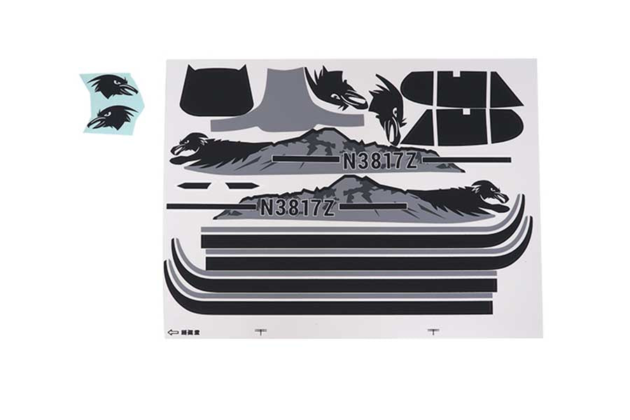 540mm Piper PA-18 decal set with dragon design and registration N3817Z.