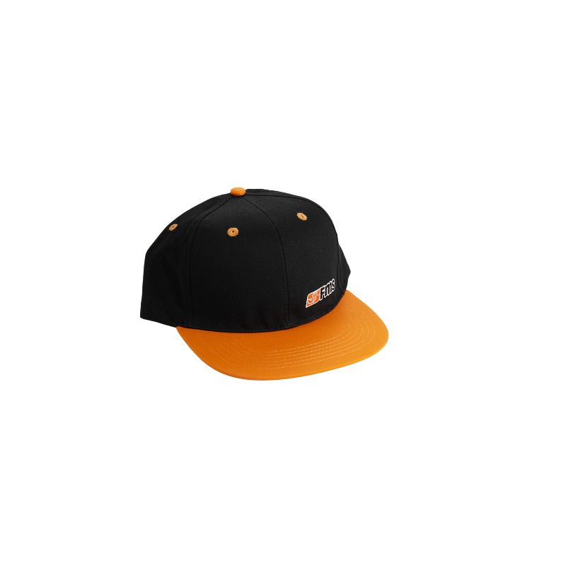 FMS black snapback cap with orange visor for remote control fans
