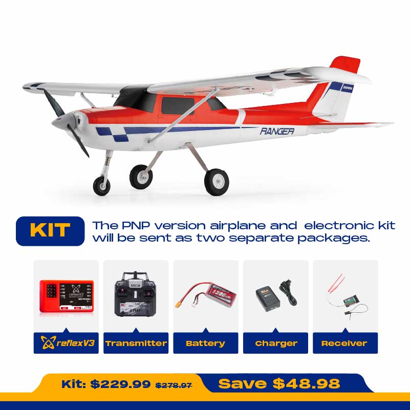 1220mm Ranger V2 RC Airplane | Reflex V3 & 3m STOL – FMS Hobby