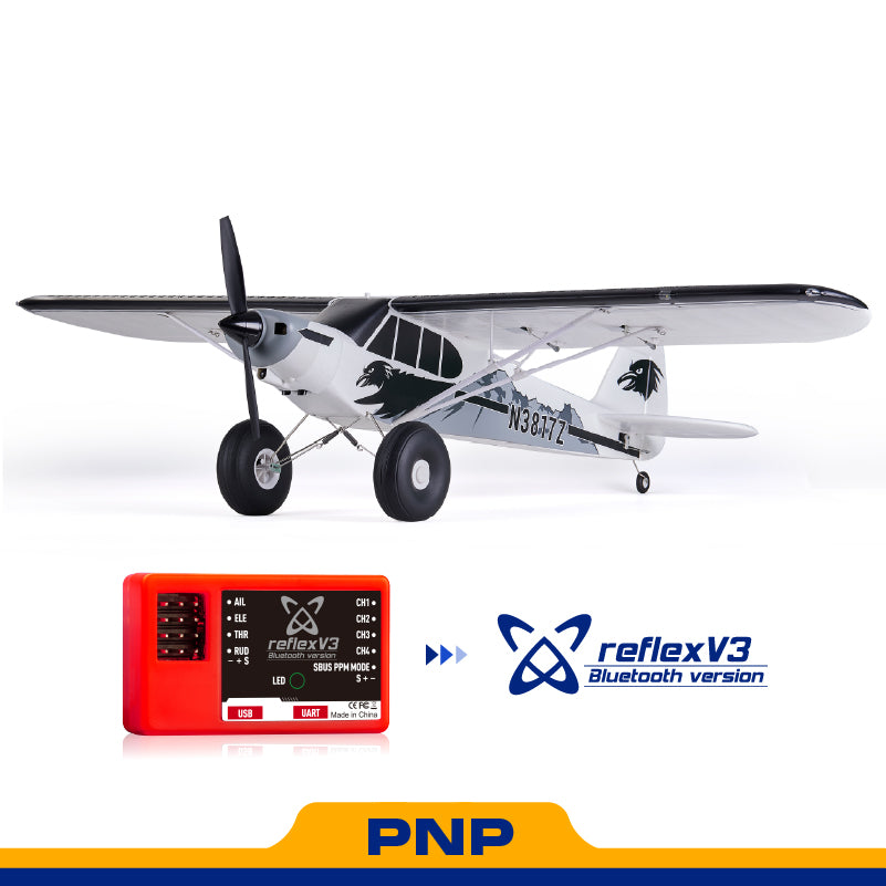 FMS 1300mm PA-18 Super Cub RC plane with Reflex V3 flight controller, PNP version