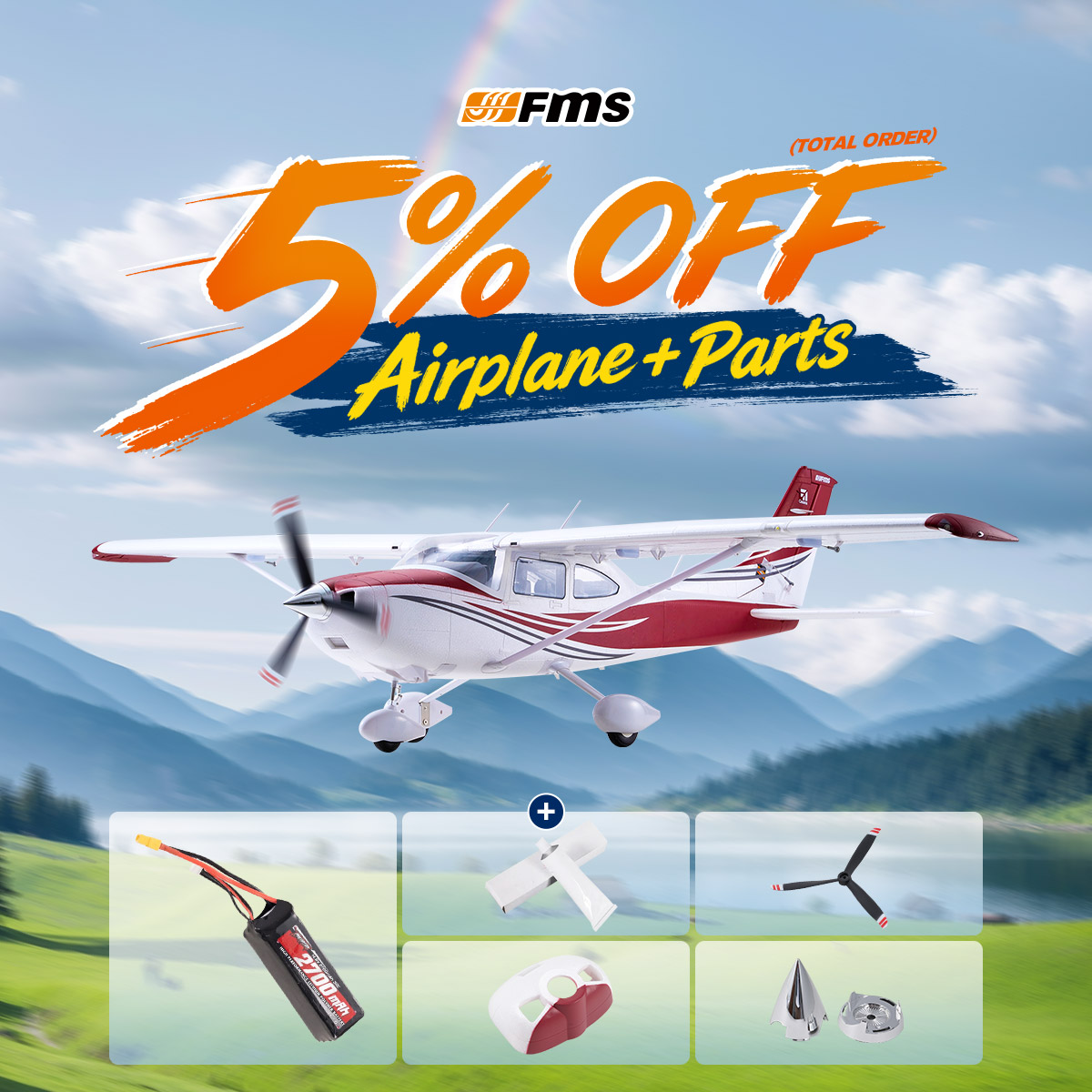 FMS 1500mm Cessna 182 RTF / PNP