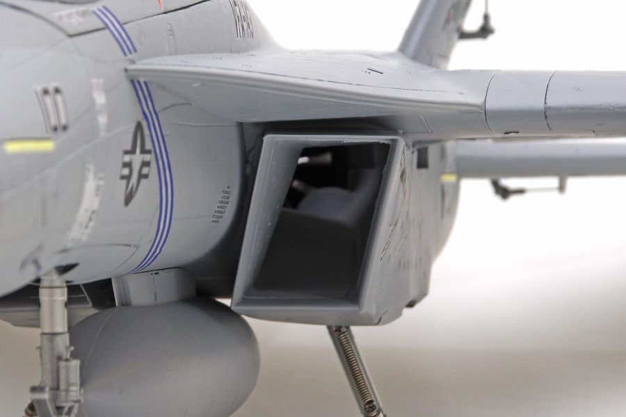 FMS F-18F Super Hornet 70mm EDF jet model with detailed engine intake and landing gear