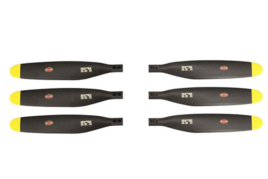 14*8 propellers for 1700mm F7F RC airplane in black with yellow tips