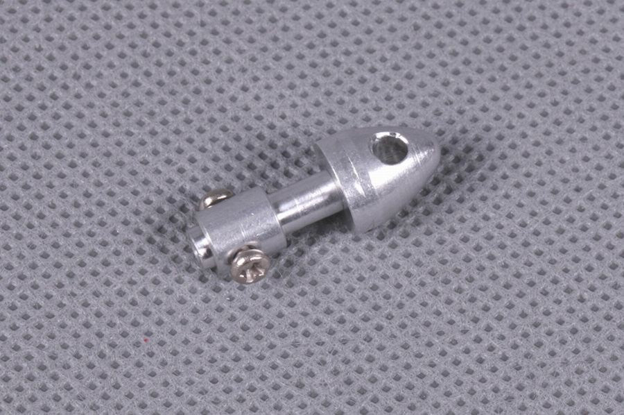 Motor shaft adapter for RC models, metal construction, ideal for easy trainer upgrade