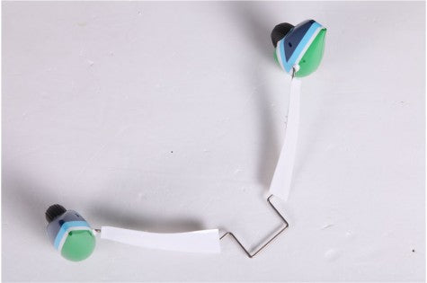 F3A RC airplane main landing gear set with green and blue wheels