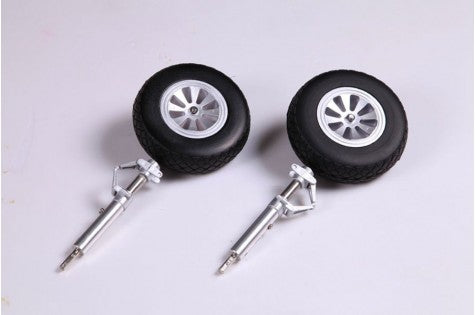 1700mm P-51D Red Tail landing gear with black wheels and metal struts