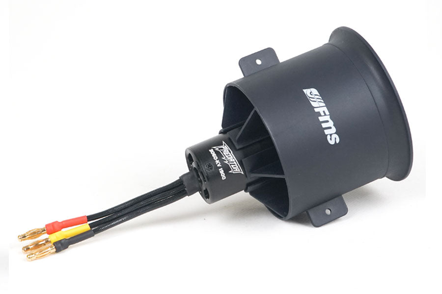 70mm EDF ducted fan with 12 blades and motor connectors for RC models