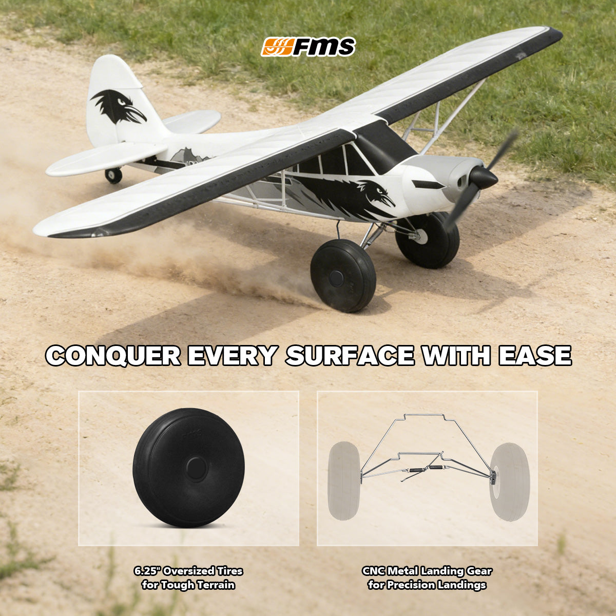 1700mm PA-18 Super Cub V2 | STOL RC Plane RTF/PNP – FMS Hobby