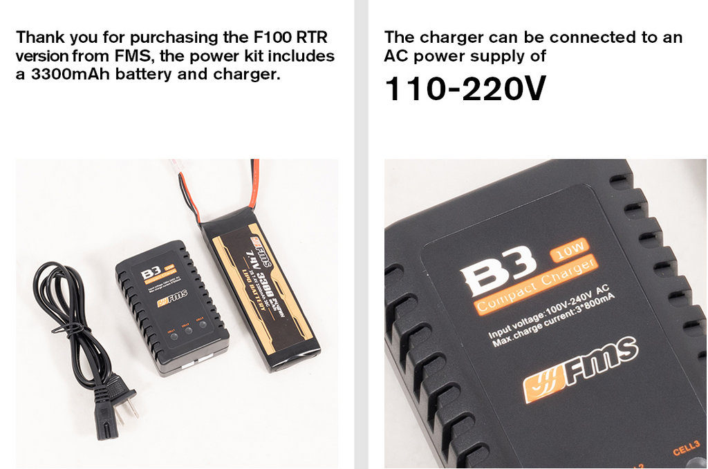 FMS RTR package with 3300mAh battery