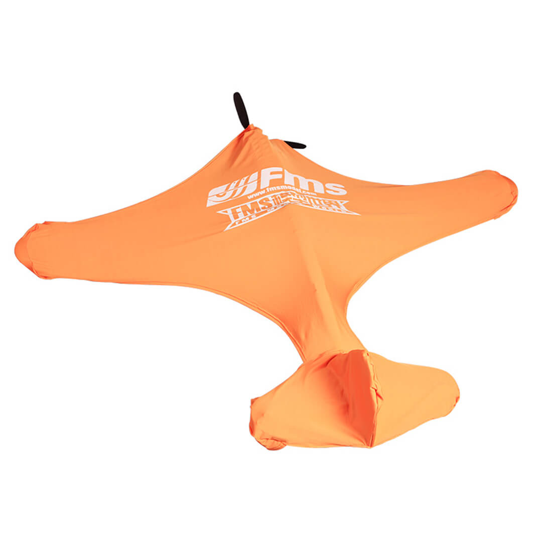 Orange FMS RC airplane cover for models with 1.3M to 1.7M wingspan
