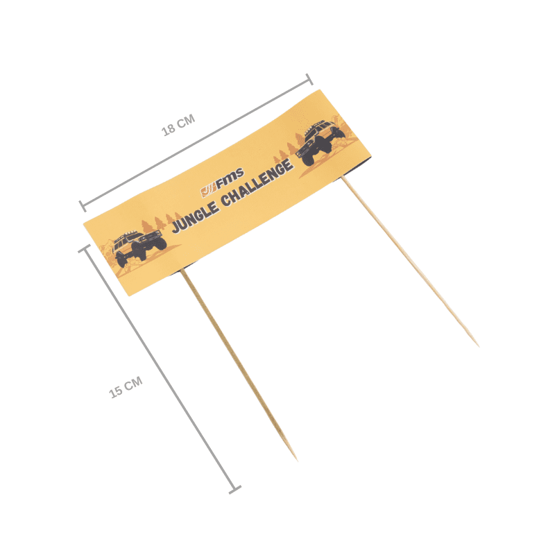 Yellow Jungle Challenge flag with vehicle graphics for RC model events