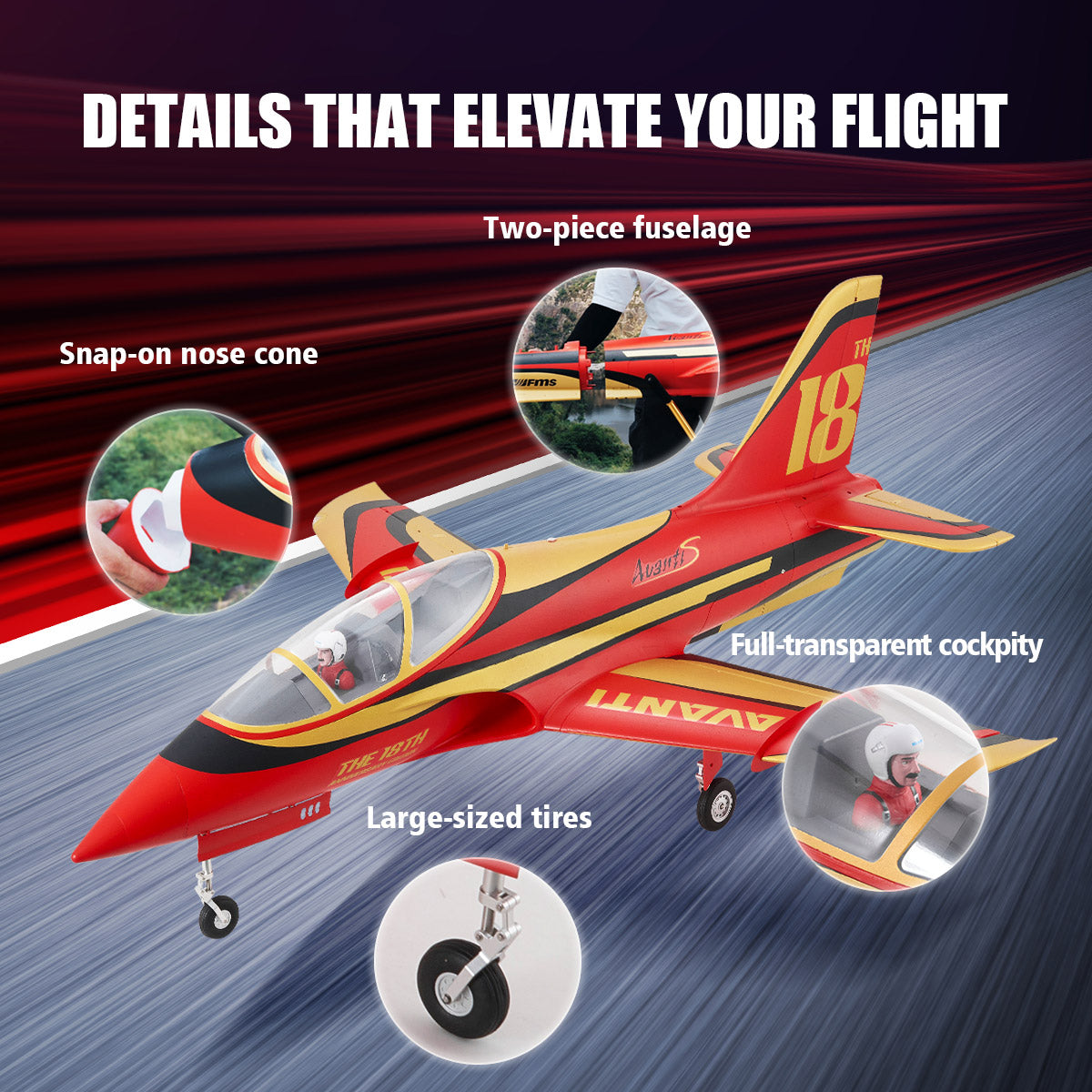 FMS EDF Jet 90mm Avanti PNP 18th Anniversary Edition