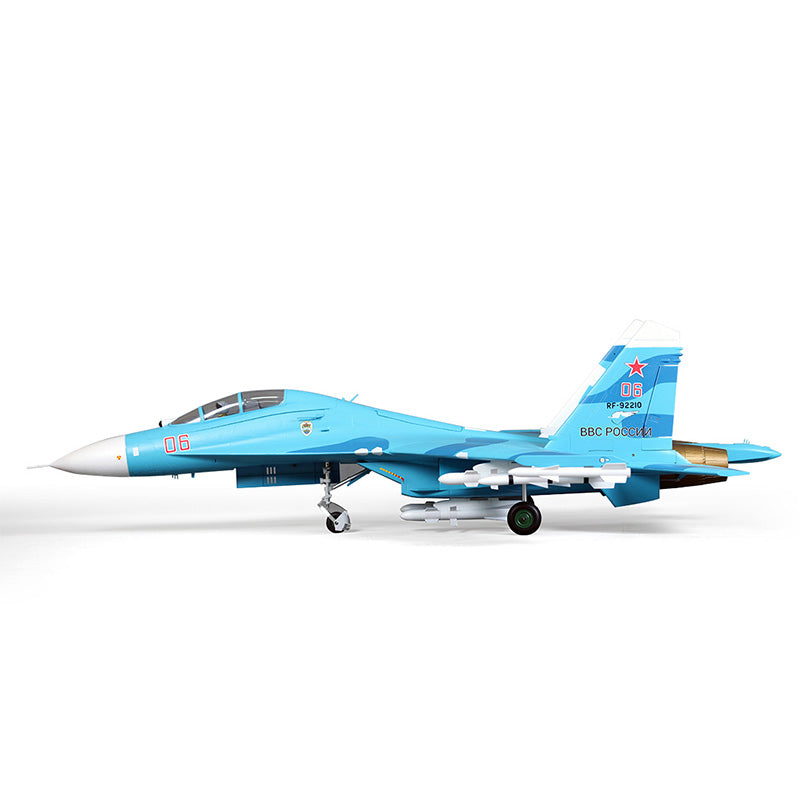 FMS Twin 70mm EDF SU-27 PNP RC jet in blue with Russian markings, detailed model.