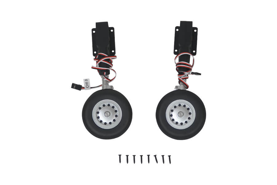 80mm Rafale landing gear system with wheels and installation screws