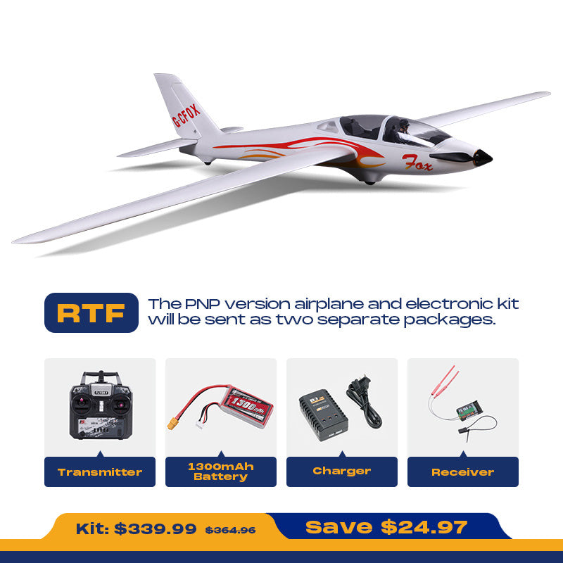 2300mm FOX V2 Glider PNP | 91in Aerobatic EPO – FMS Hobby