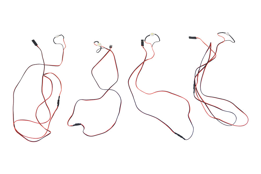 Set of four red and black wiring harnesses for RC models