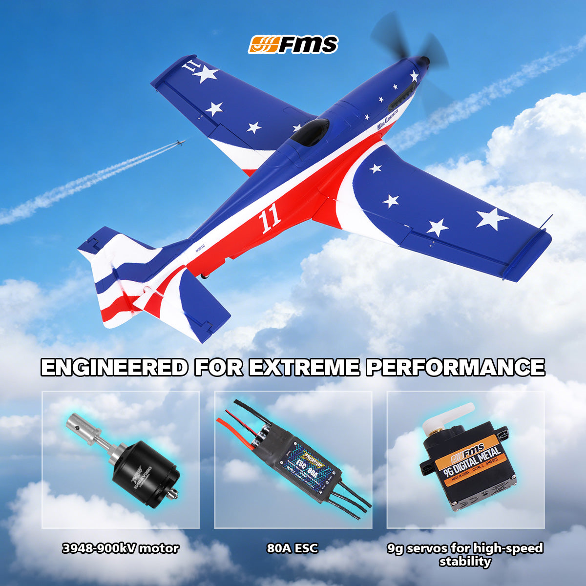 FMS 1100mm P-51 Mustang V2 PNP