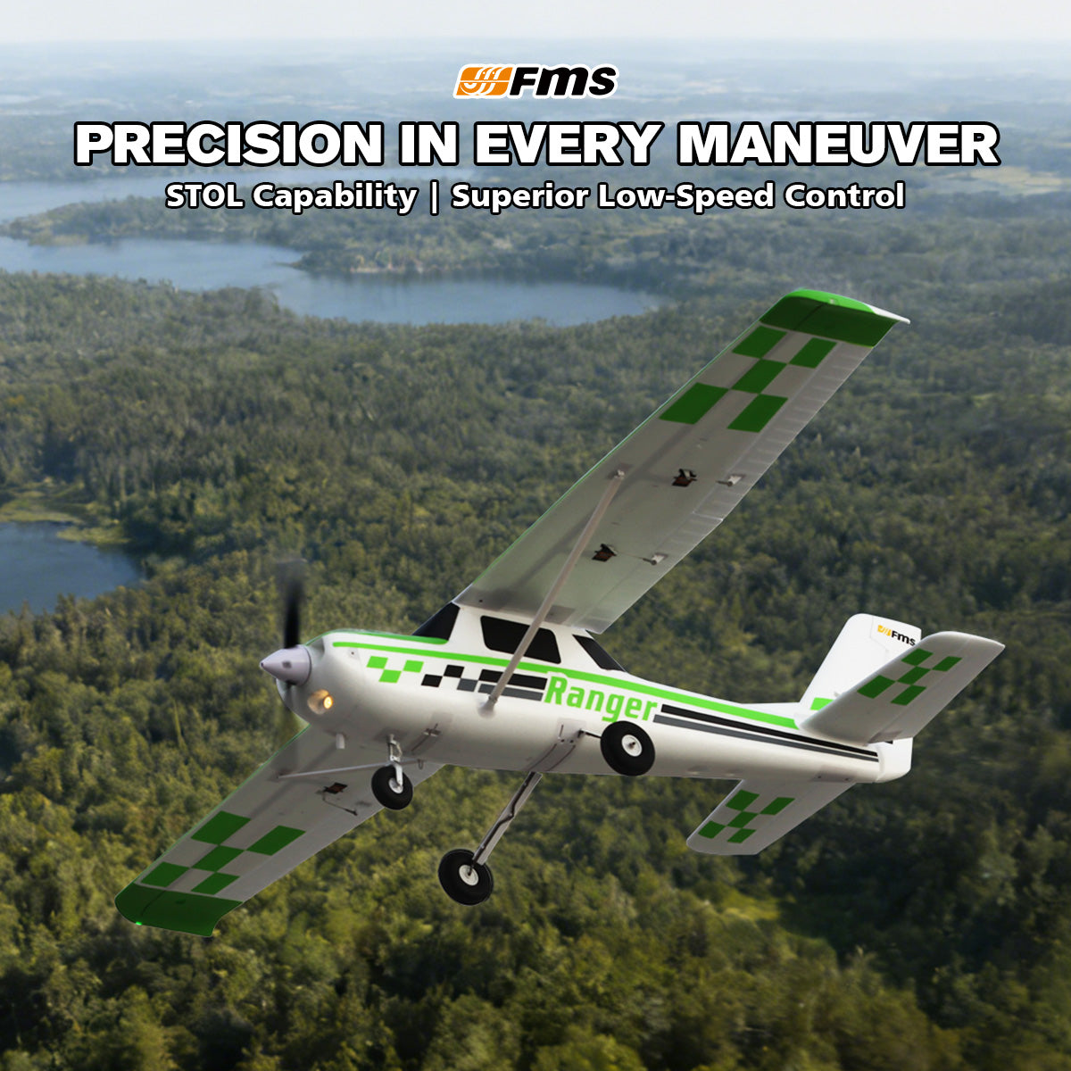 1800mm Ranger PNP RC Airplane | STOL Floats & Lights – FMS Hobby