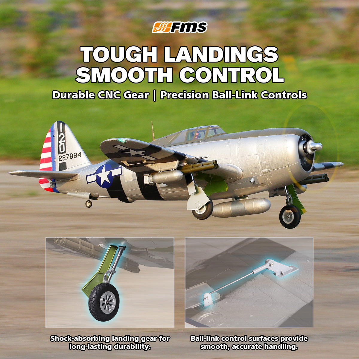 1500mm P-47 Thunderbolt PNP | Scale Warbird w/ Retracts – FMS Hobby