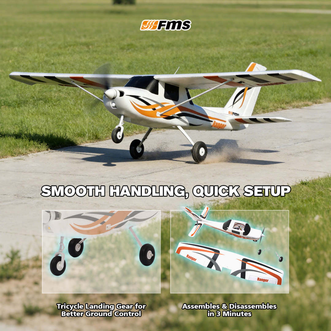 850mm Ranger RC Airplane | Reflex V3 PNP / RTF – FMS Hobby