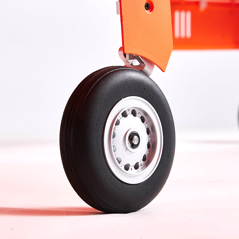 FMS Super Scorpion V2 RC jet landing gear with black tire and silver alloy rim