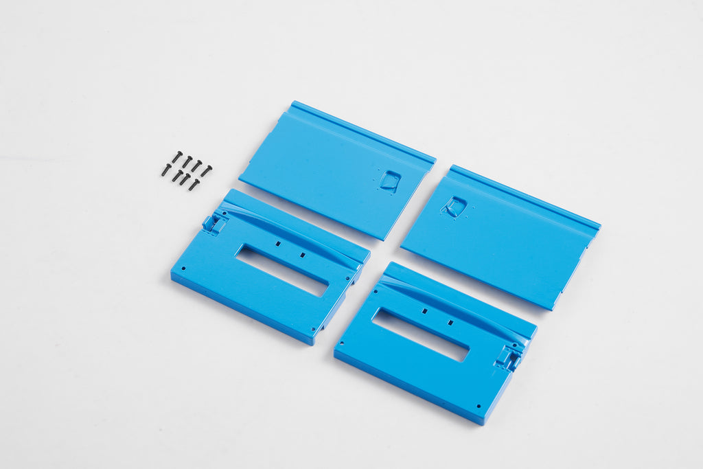 1:12 Land Rover blue painted door panels set with screws for easy assembly